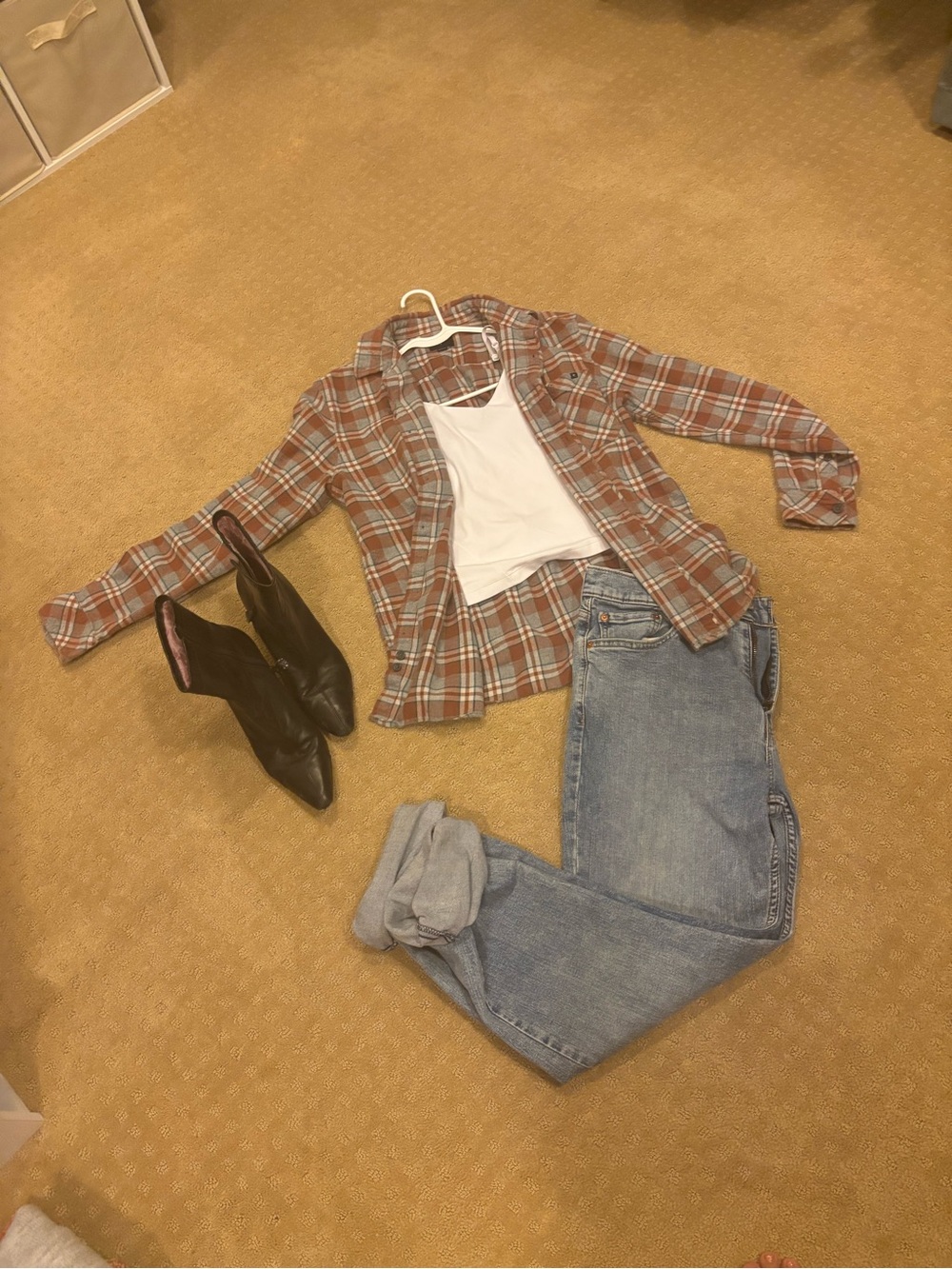 Rip Curl Women’s S Plaid Flannel Shirt 100% Cotton Rust Gray 2026 Fall Coastal